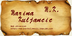 Marina Kuljančić vizit kartica